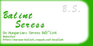 balint seress business card